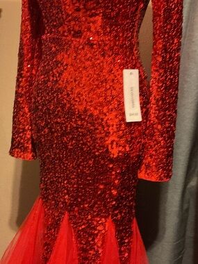 Source Unknown Red Sequin Mermaid Prom Dress NWT